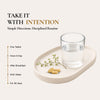 Anuvedic Parkin Anu daily supplement routine directions showing one tablet, once a day, after breakfast, with water, for 90 days.